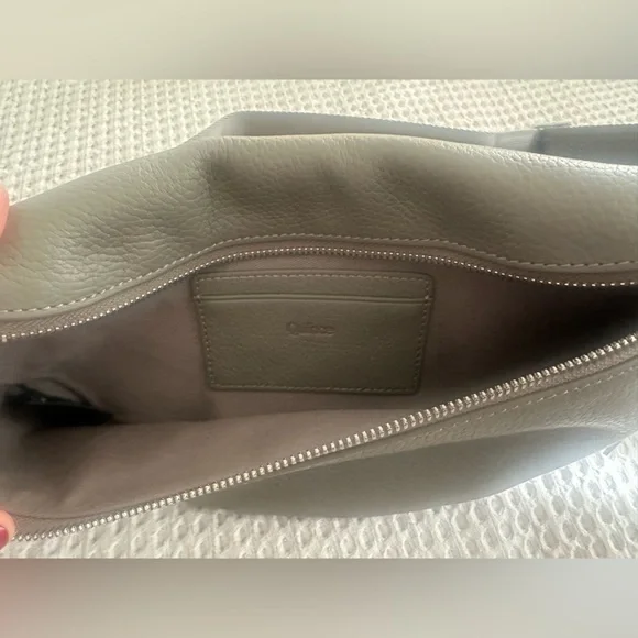 Quince Italian Pebbled Leather Sling Bag Grey - Picture 8 of 10
